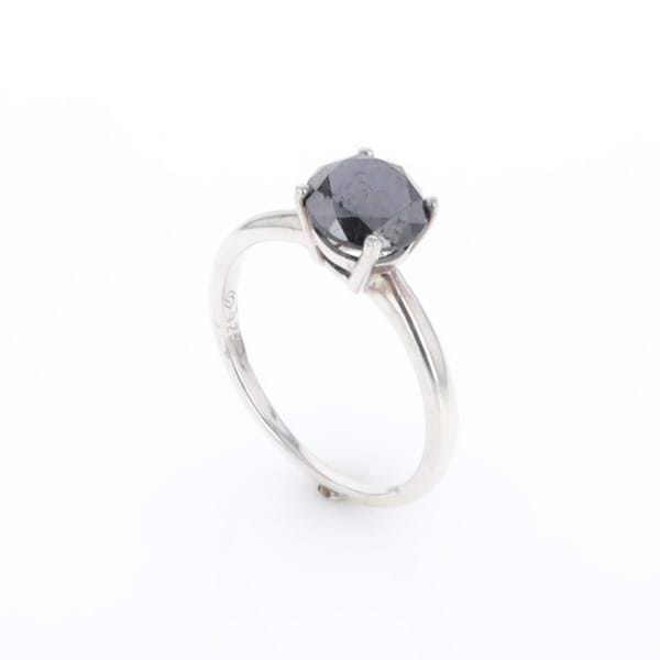 Black Diamond Solitaire Ring