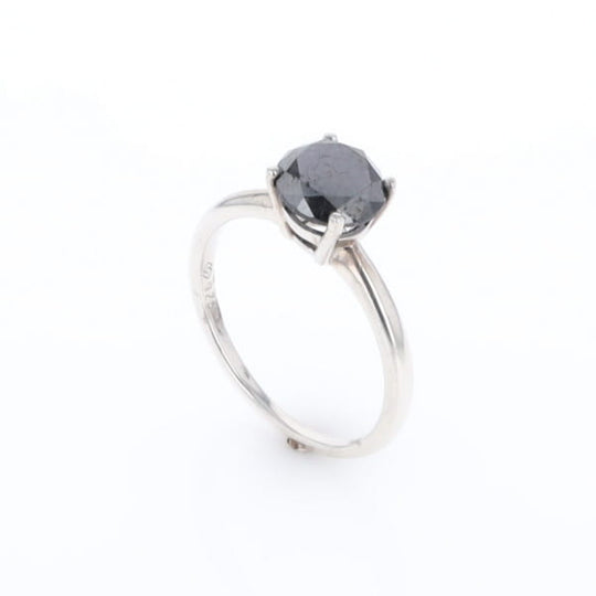 Black Diamond Solitaire Ring