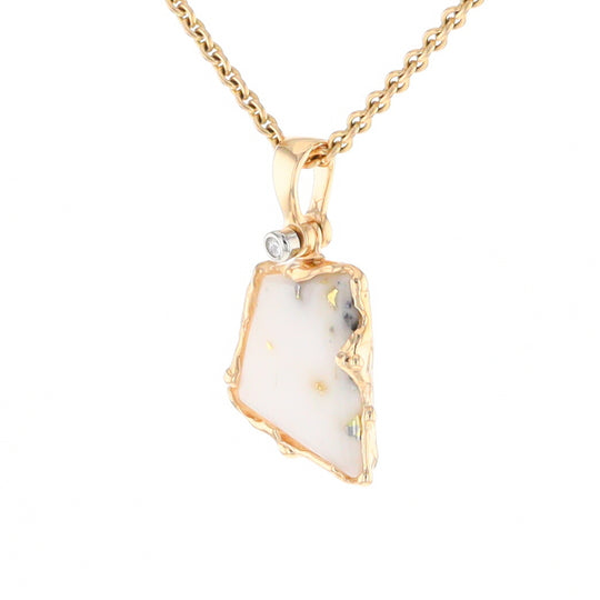 Gold Quartz Freeform Pendant (G2)