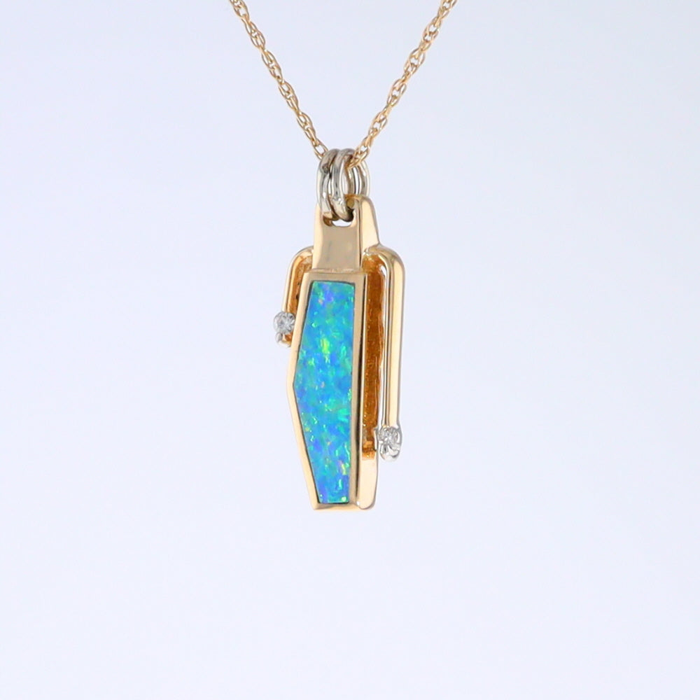 Opal Geometric Inlaid Pendant