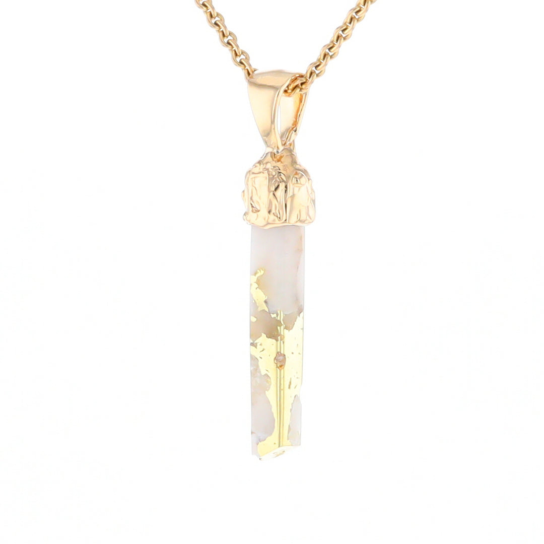 Gold Quartz Free Form Pendant