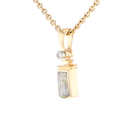 Gold Quartz Banner Shaped Pendant