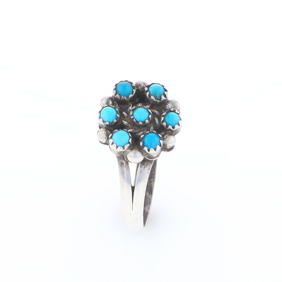 Round Turquoise Cluster Ring