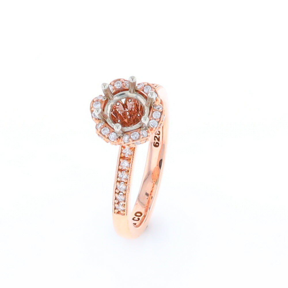 Semi-Mount Flower Engagement Ring