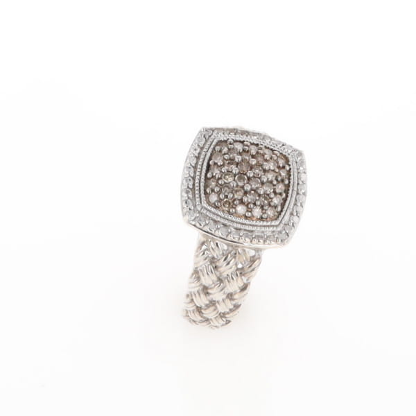 Champaign Diamond Square Braided Cluster Band