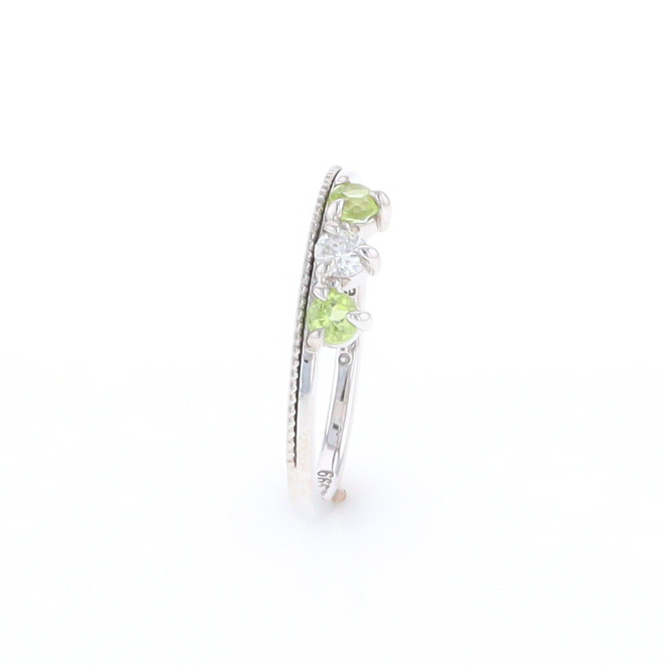 Peridot & Diamond Mother's Ring