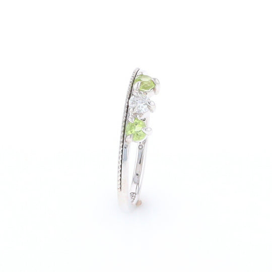 Peridot & Diamond Mother's Ring