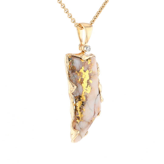 Gold Quartz Freeform Pendant (G2)