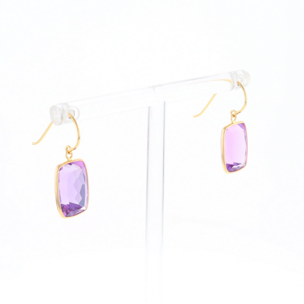 Solitaire Amethyst Dangle Earrings