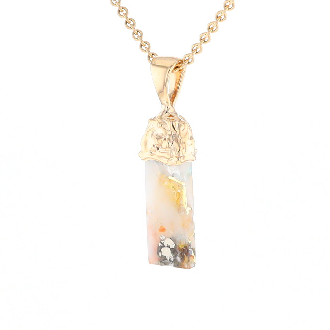 Gold Quartz Free Form Pendant