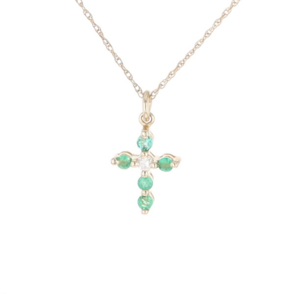 Small Emerald Cross Pendant