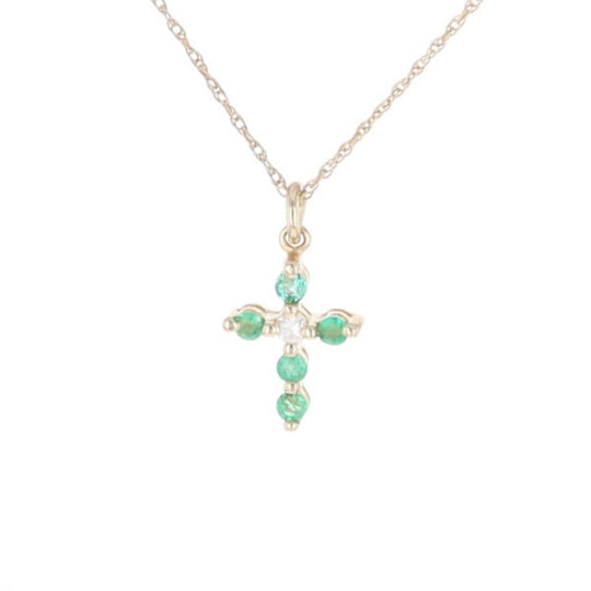 Small Emerald Cross Pendant