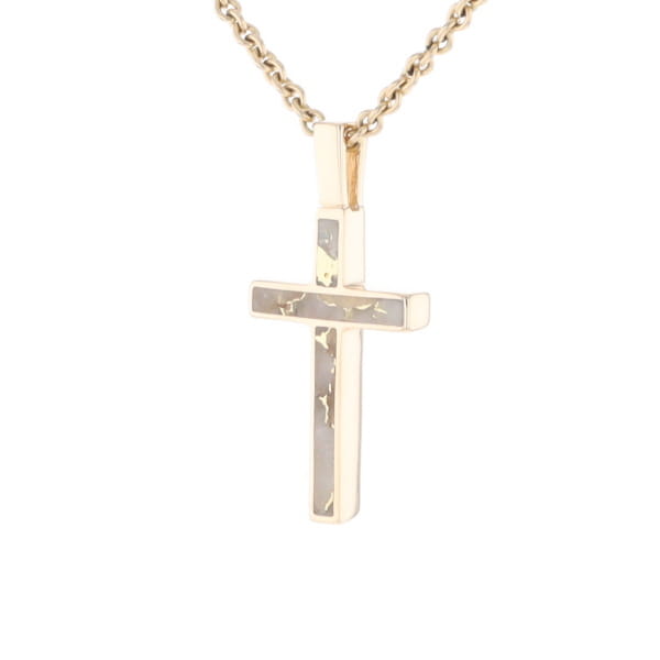 Three Section Gold Quartz Cross - G2