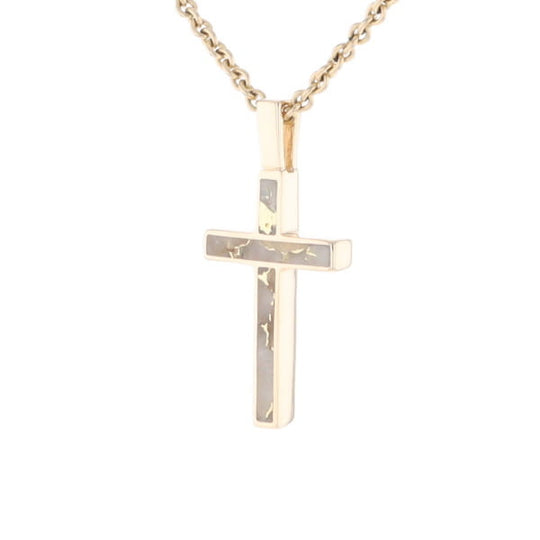 Three Section Gold Quartz Cross - G2