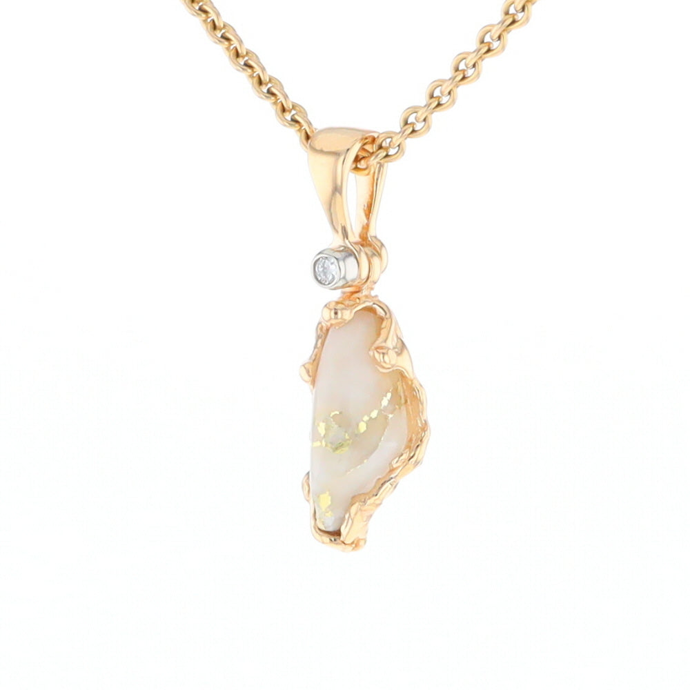 Gold Quartz Free Form Pendant