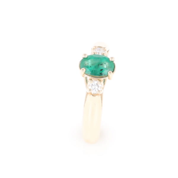 Emerald Three-Stone Trellis Ring