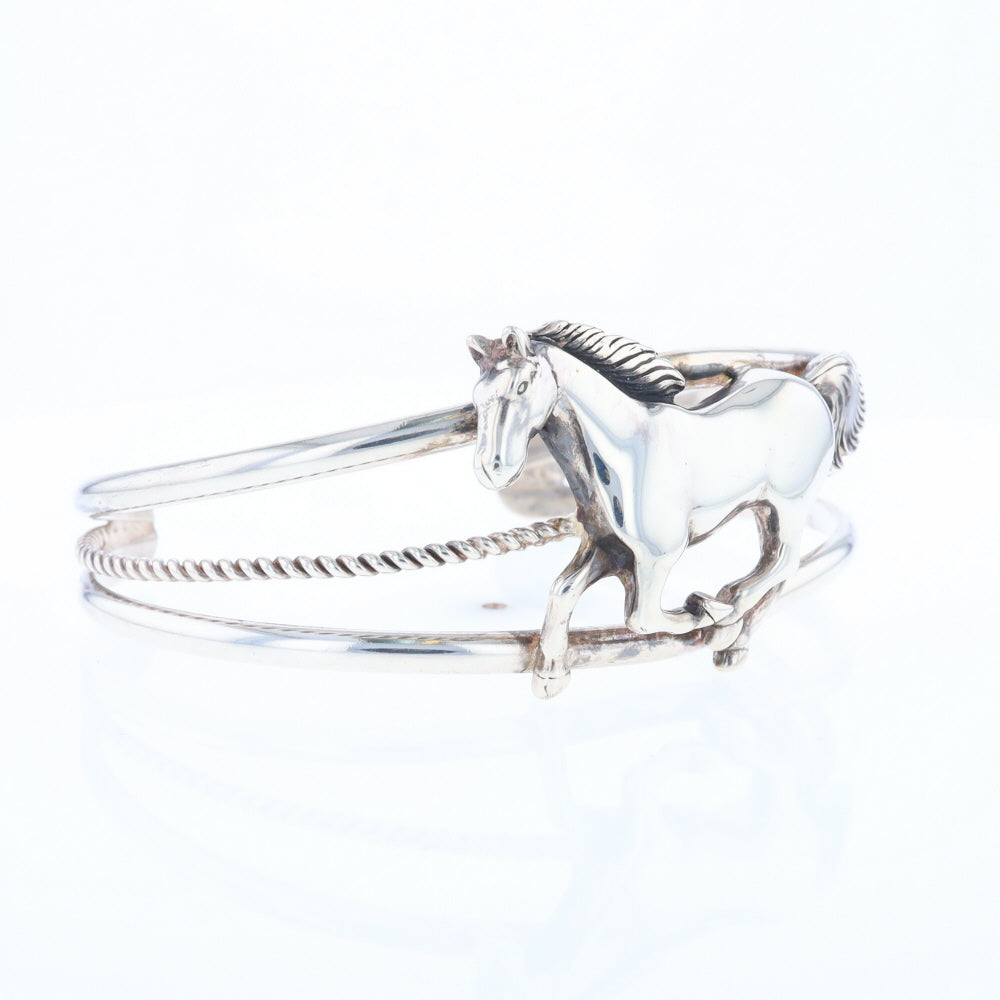 Silver Horse Native Cuff Bracelet