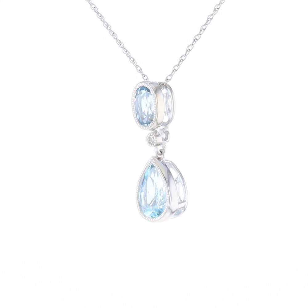 Oval and Pear-Shaped Aquamarine Pendant