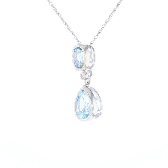 Oval and Pear-Shaped Aquamarine Pendant