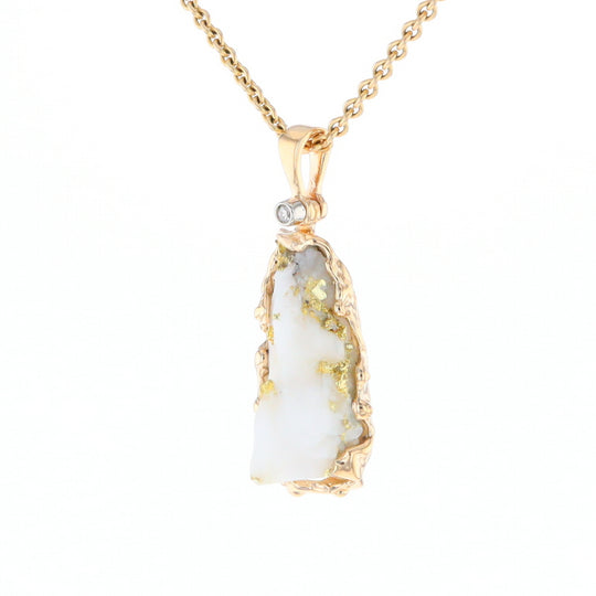 Rough Gold Quartz Freeform Pendant