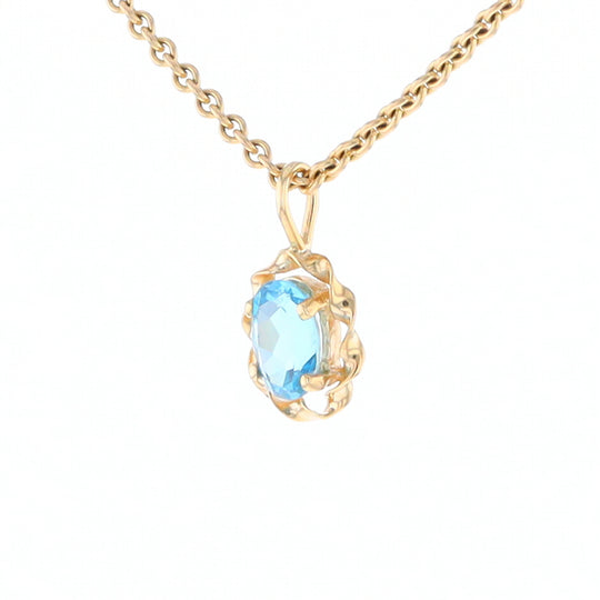 Blue Topaz Twisted Frame Pendant