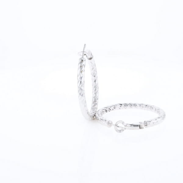 Diamond Cut Hoop Earrings