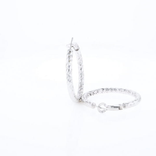 Diamond Cut Hoop Earrings