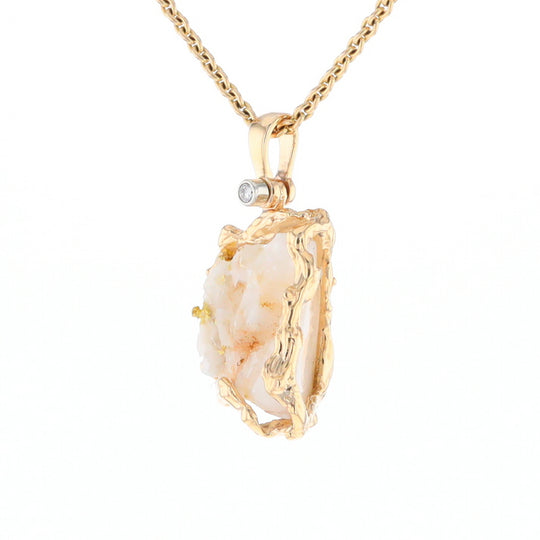 Rough Gold Quartz Freeform Pendant