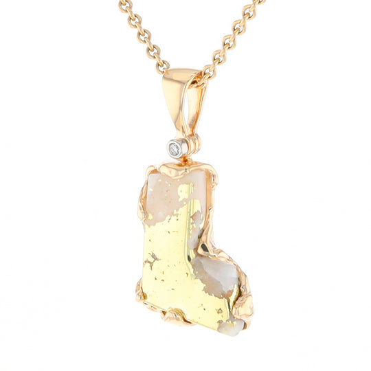 Gold Quartz Freeform Pendant (G2)