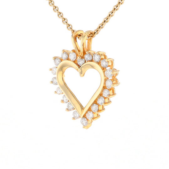 Open Heart Diamond Halo Pendant