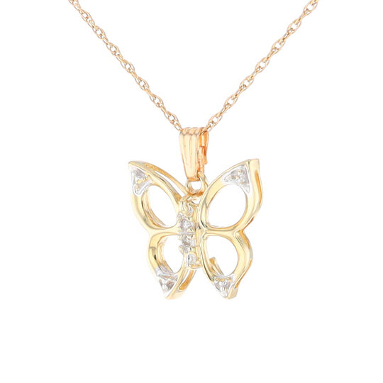 Diamond Butterfly Pendant