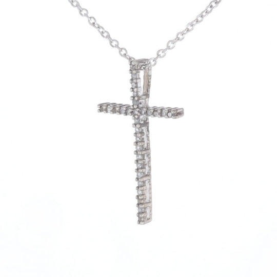 Thin Diamond Cross Necklace