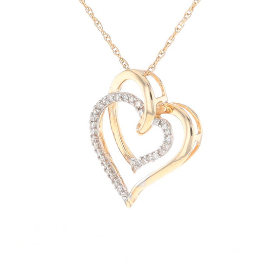 Double Heart Diamond Pendant