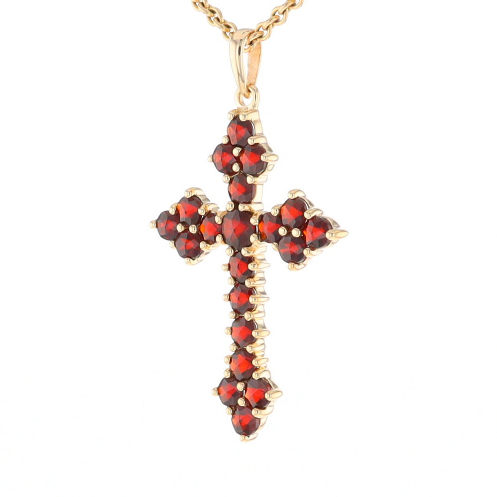 Vintage Garnet Cluster Cross