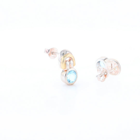 Blue Topaz Stud Earrings