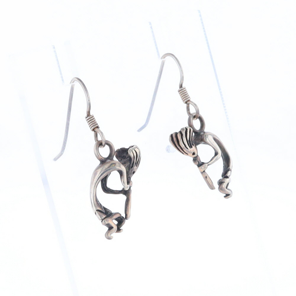 Silver Kokopelli Dangle Earrings