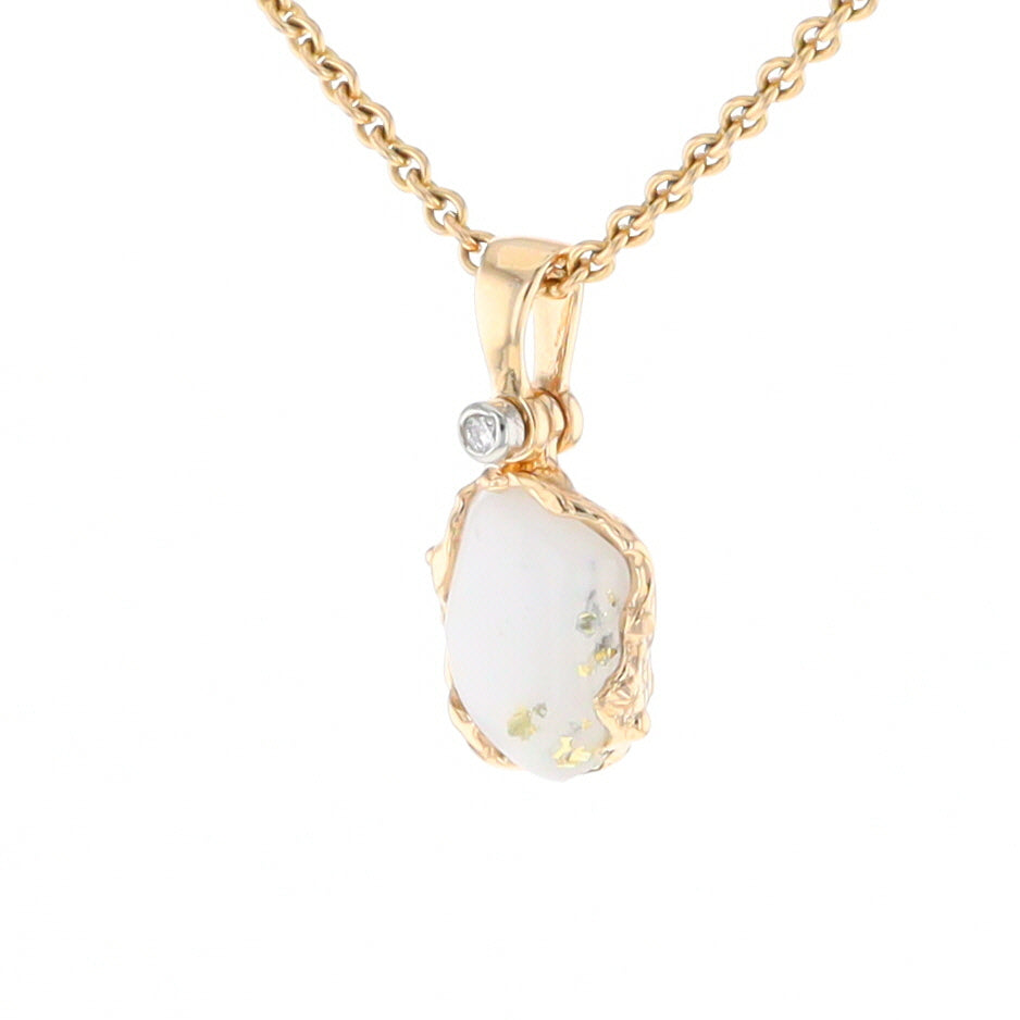 Gold Quartz Freeform Pendant (G2)