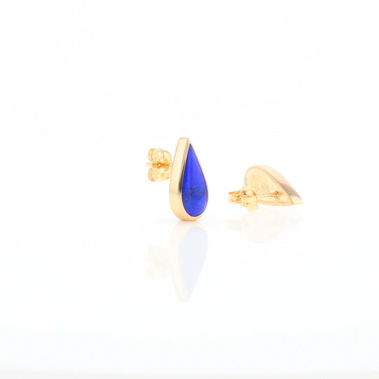 Lapis Tear Drop Inlaid Earrings