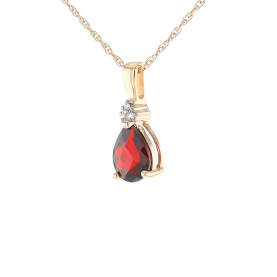 Pear Checkered Garnet Pendant