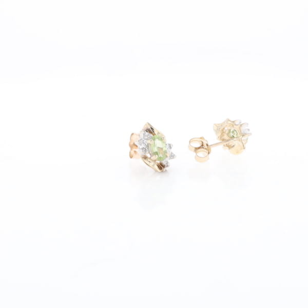 Bypass Peridot and Diamond Stud Earrings
