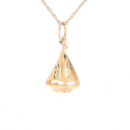 Yellow Gold Sailboat Pendant