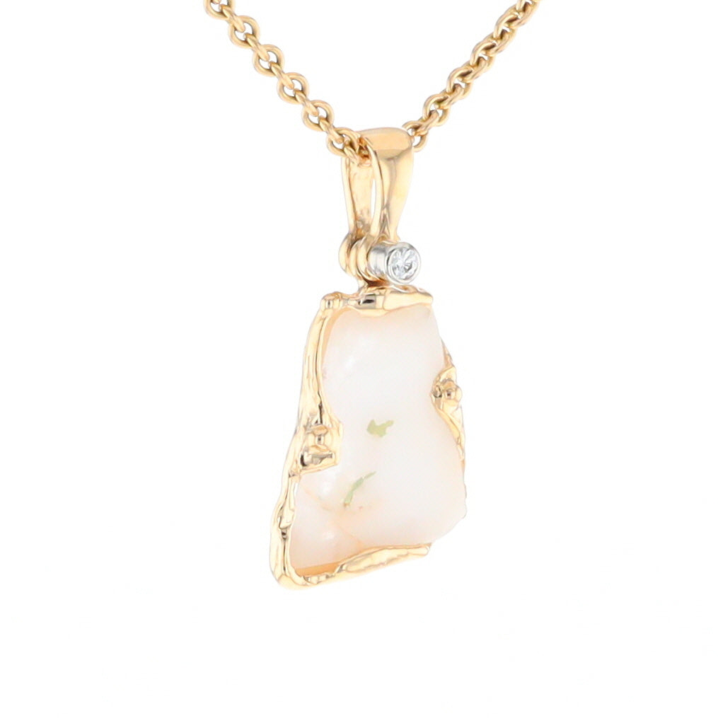 Gold Quartz Freeform Pendant