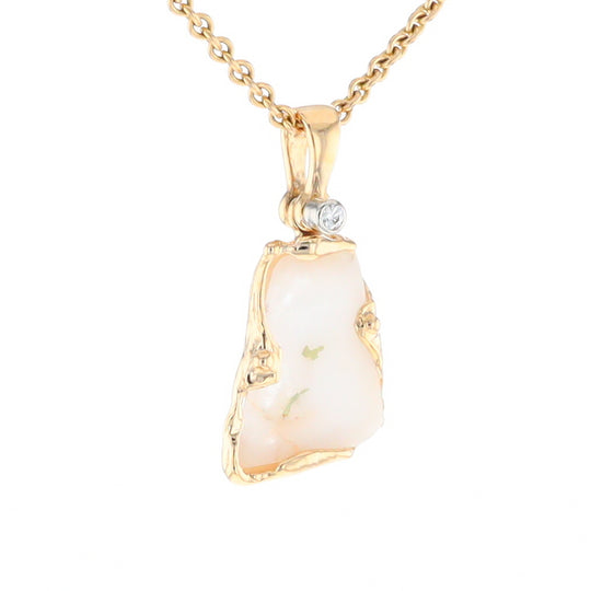 Gold Quartz Freeform Pendant