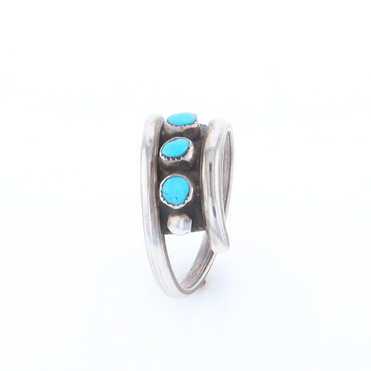 Round Turquoise Row Bypass Ring