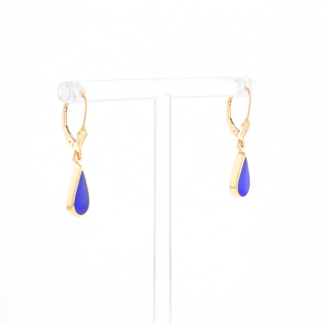 Lapis Tear Drop Inlaid Lever Backs