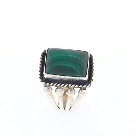 Native Rectangle Malachite Ring