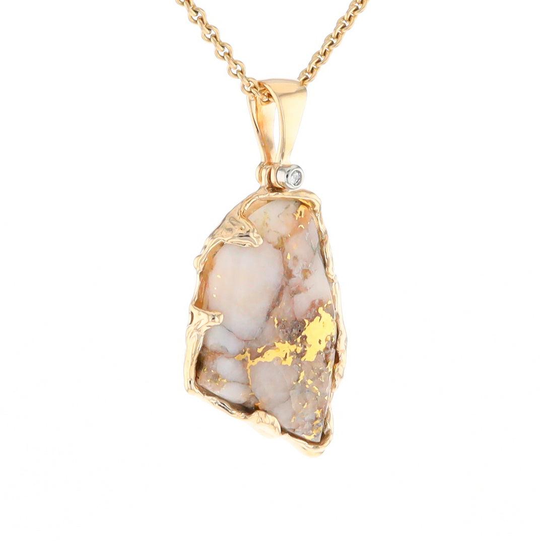 Gold Quartz Freeform Pendant (G2)