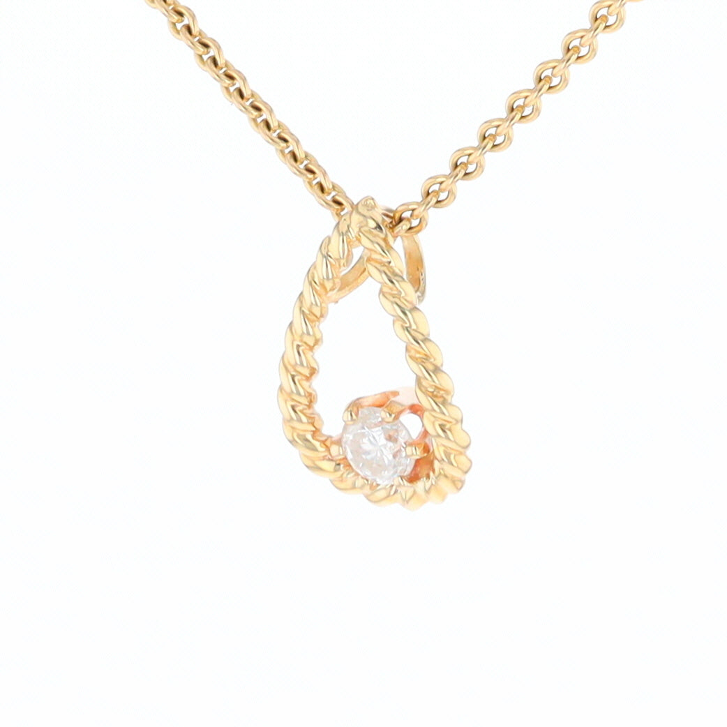 Solitaire Diamond Pear-shaped Rope Pendant