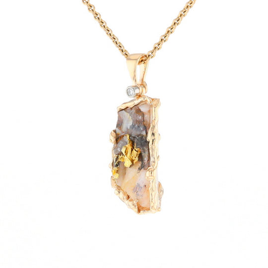 Gold Quartz Freeform Pendant - G3