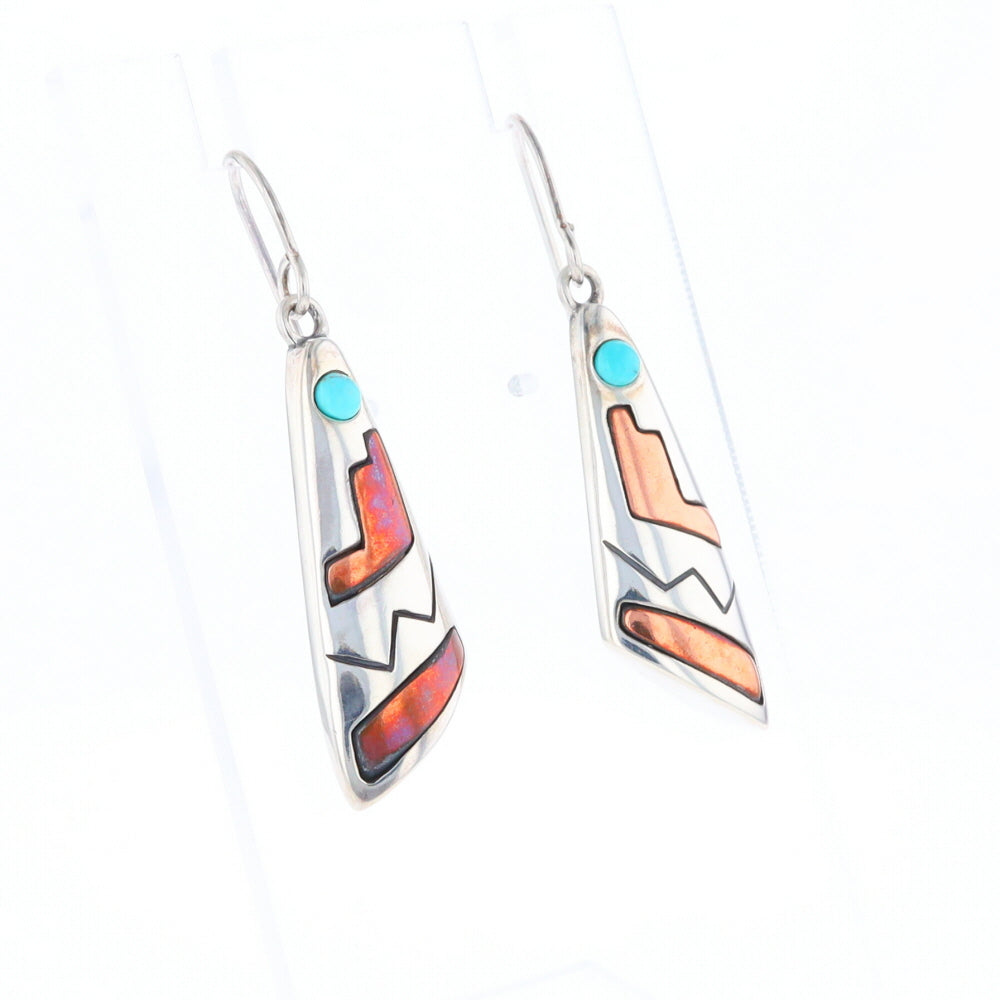 Native Triangle Turquoise Hook Earrings